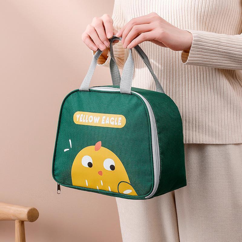 Cute cartoon insulated lunch bag for kids with convenient carrying handle and spacious food compartment — view 4