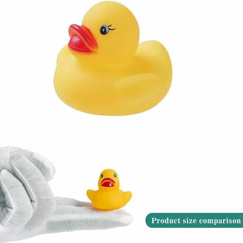 Classic yellow squeaky rubber duck bath toys for toddlers designed for floating water play — view 4