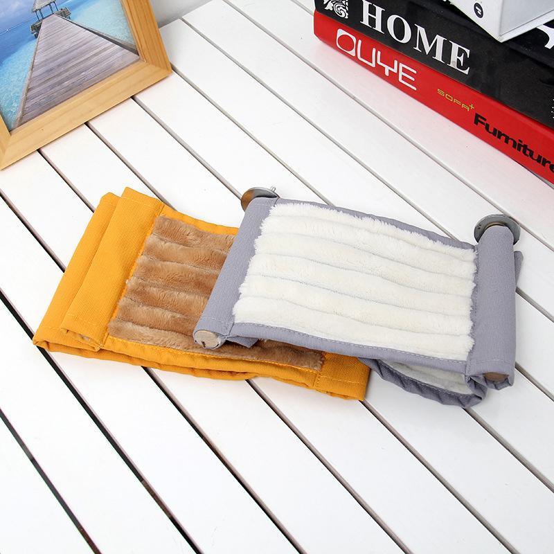 Small plush bird hammock bed with solid wood frame and iron screw buckles for hanging. — view 5