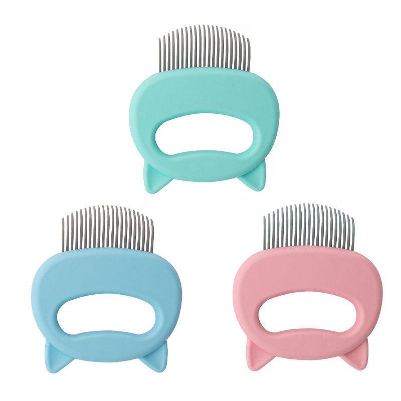 Ergonomic pet grooming massage comb in durable ABS material for dog and cat hair removal — view 2