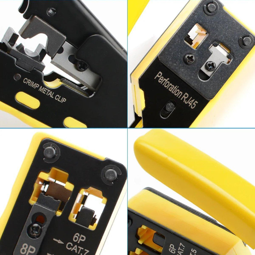 Multi-function network cable crimping tool in high-carbon steel with an ergonomic non-slip grip handle. — view 5