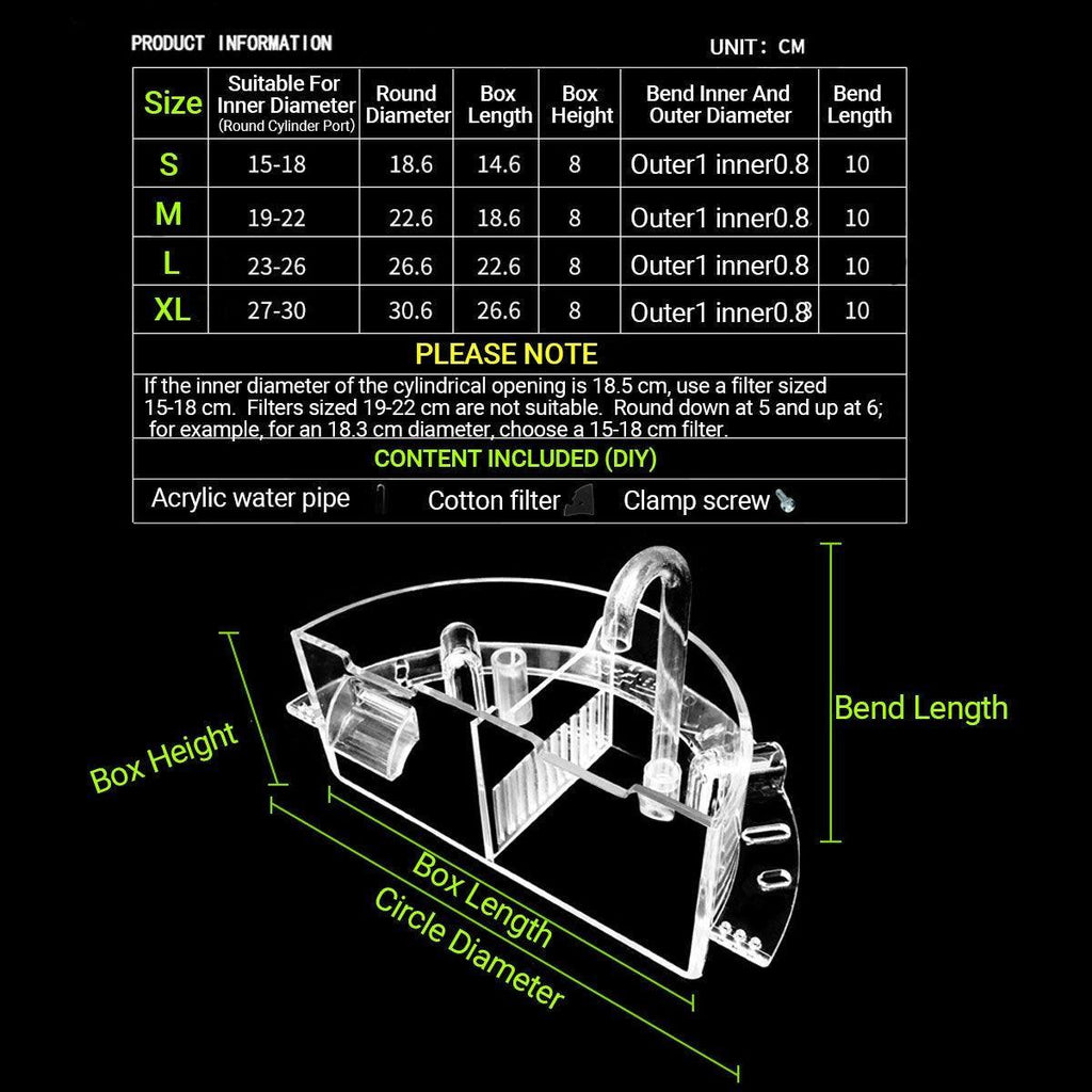 Transparent acrylic round fish tank external trickle filter box for quiet water purification — view 3