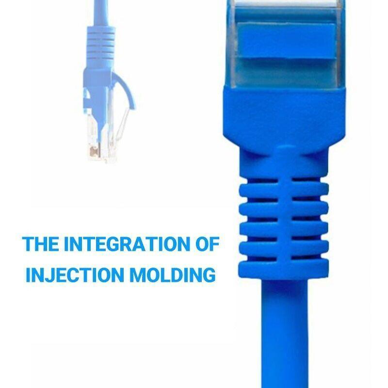 Blue Cat6 Ethernet LAN network cable coiled, providing high speed 1000Mbps gigabit internet connections — view 5