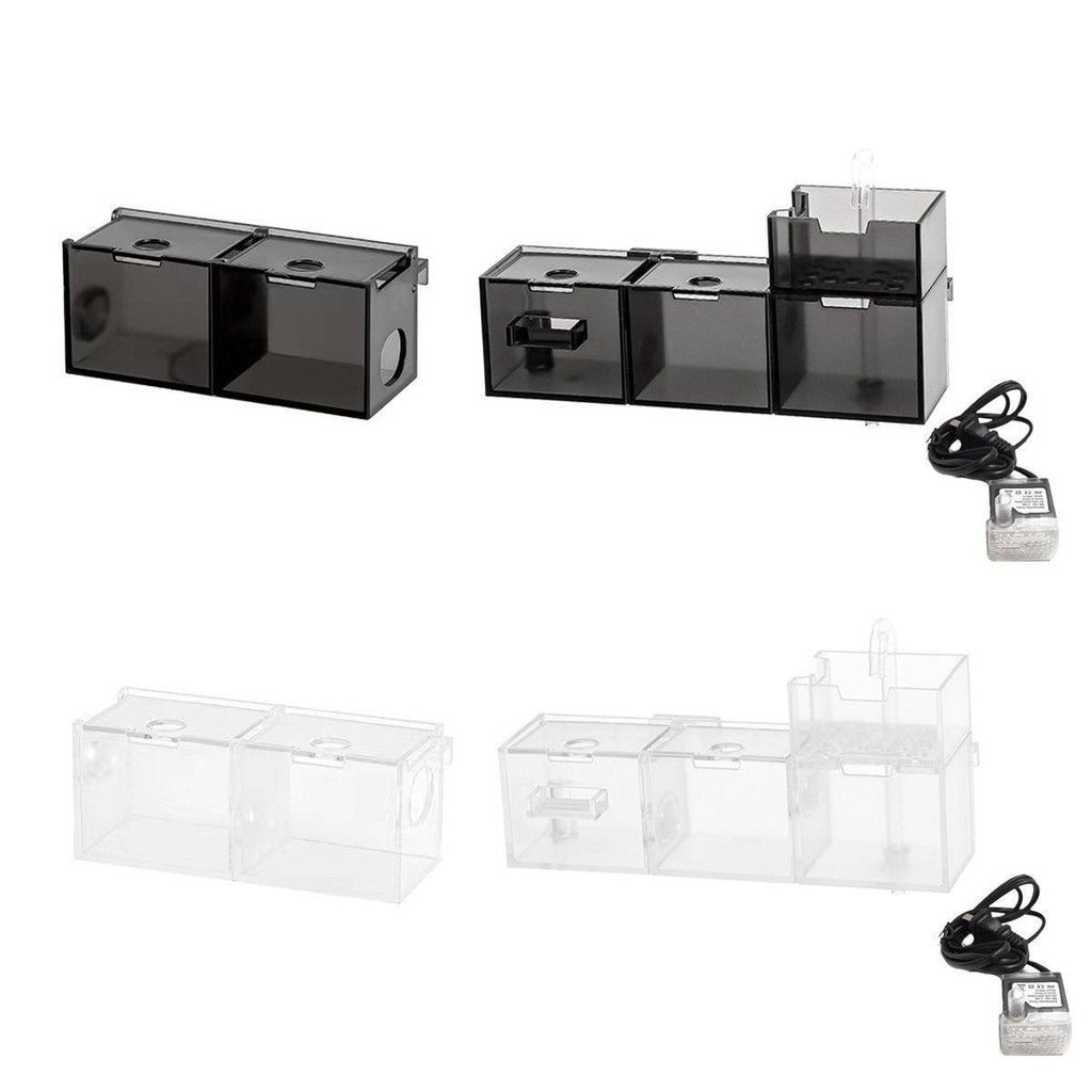 Black 3-in-1 wall mount fish tank filter and silent oxygenating water purifier for home aquariums — view 2