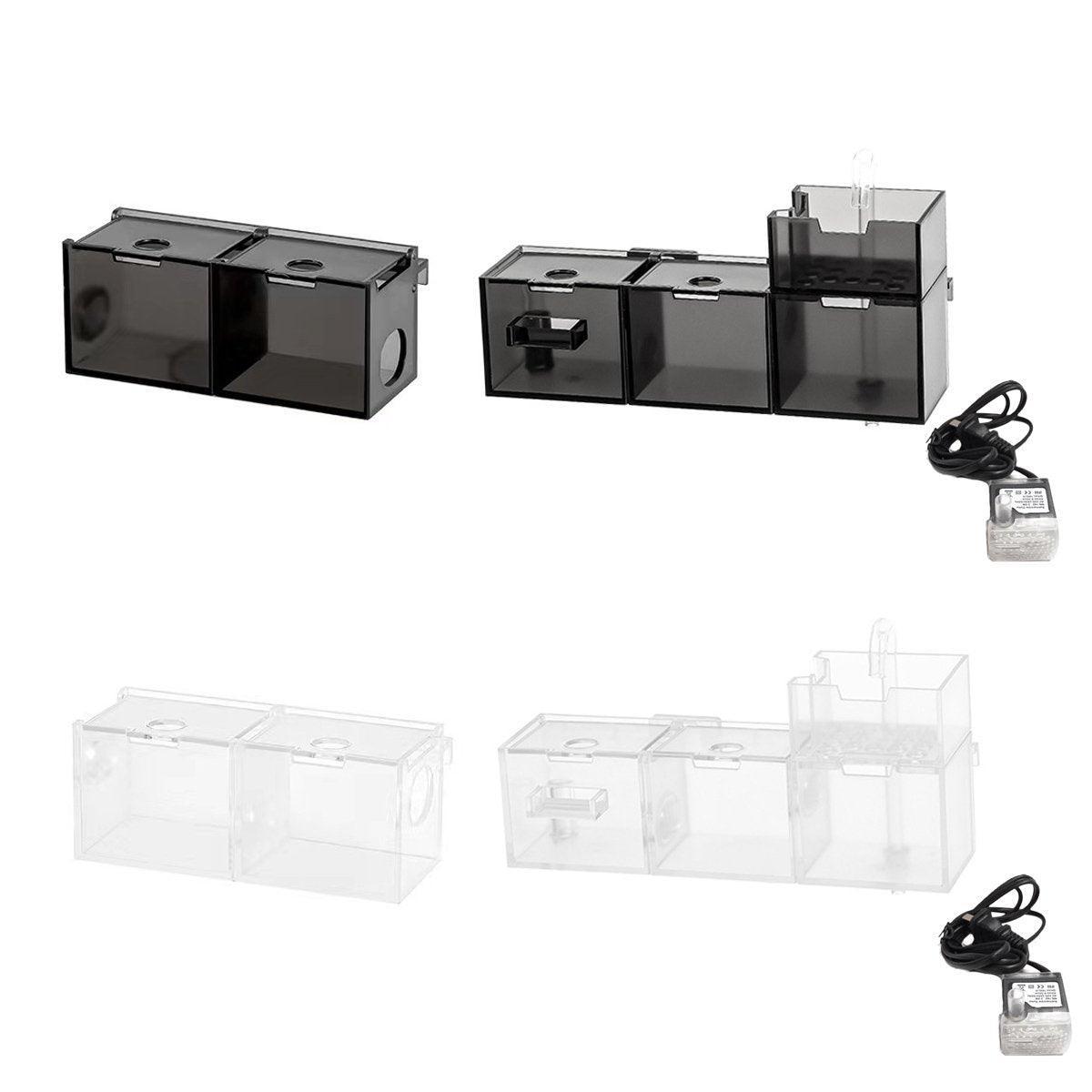Black 3-in-1 wall mount fish tank filter and silent oxygenating water purifier for home aquariums — view 2
