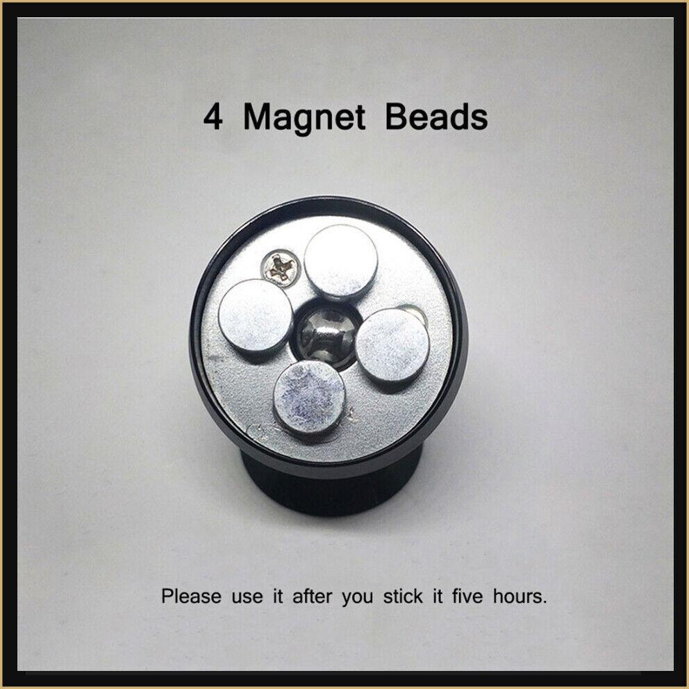 Magnetic car air vent phone mount in silver finish with secure clip and universal metal plate — view 3
