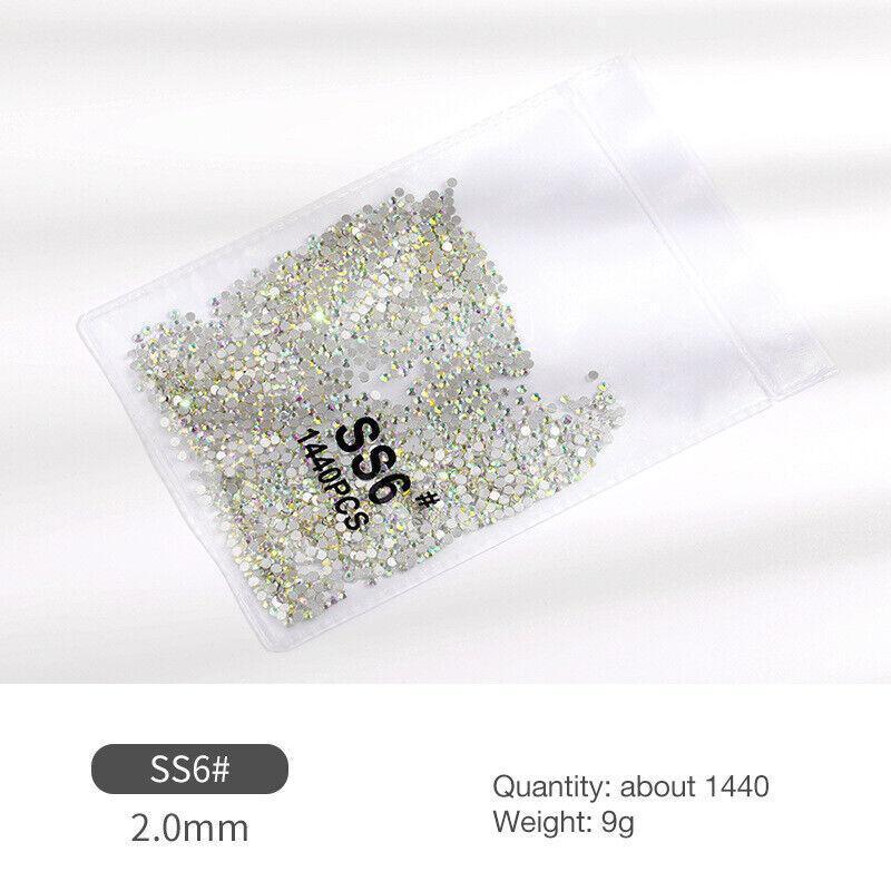 1440 clear glass flat back rhinestones for sparkling professional DIY nail art and versatile — view 3