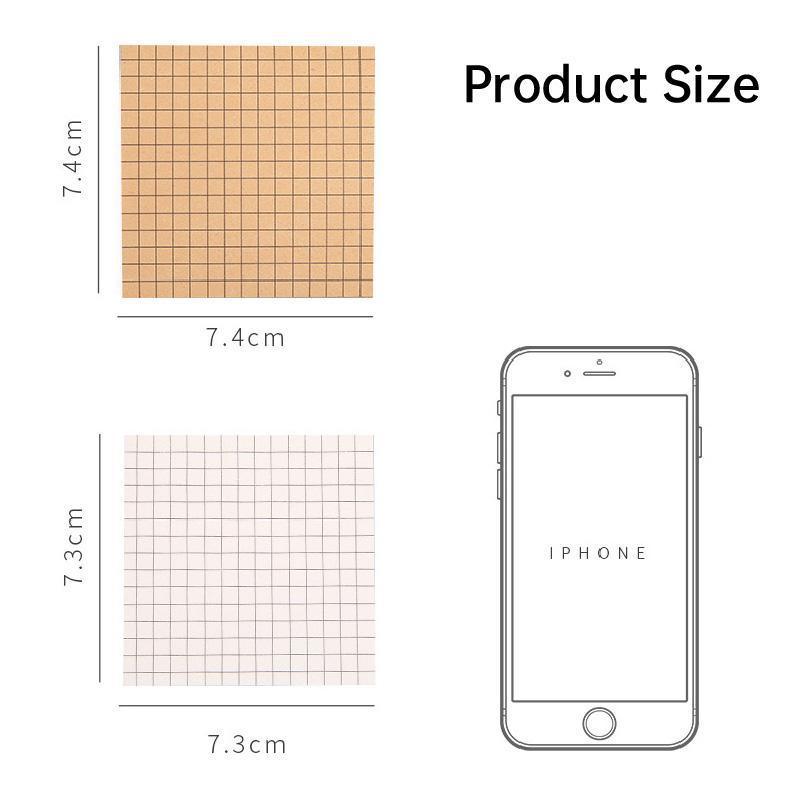 20 piece set of kraft and white paper sticky notes with lined grid and plain patterns — view 3
