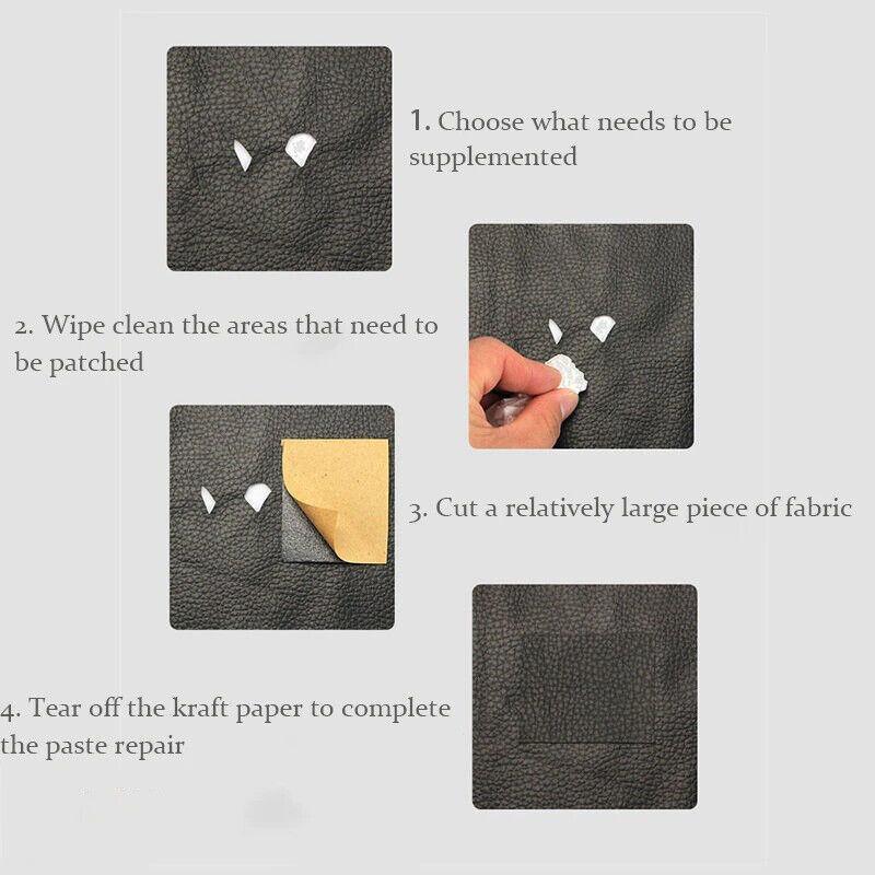 Two self adhesive PU leather repair patches for fixing sofas couches and auto interiors — view 5