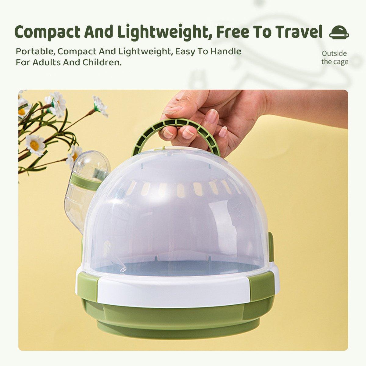UFO portable hamster carrier in lightweight durable plastic featuring a clear panoramic window and ventilation holes — view 4