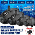 Grey adjustable submersible aquarium water pump with suction cups and detachable nozzle attachments