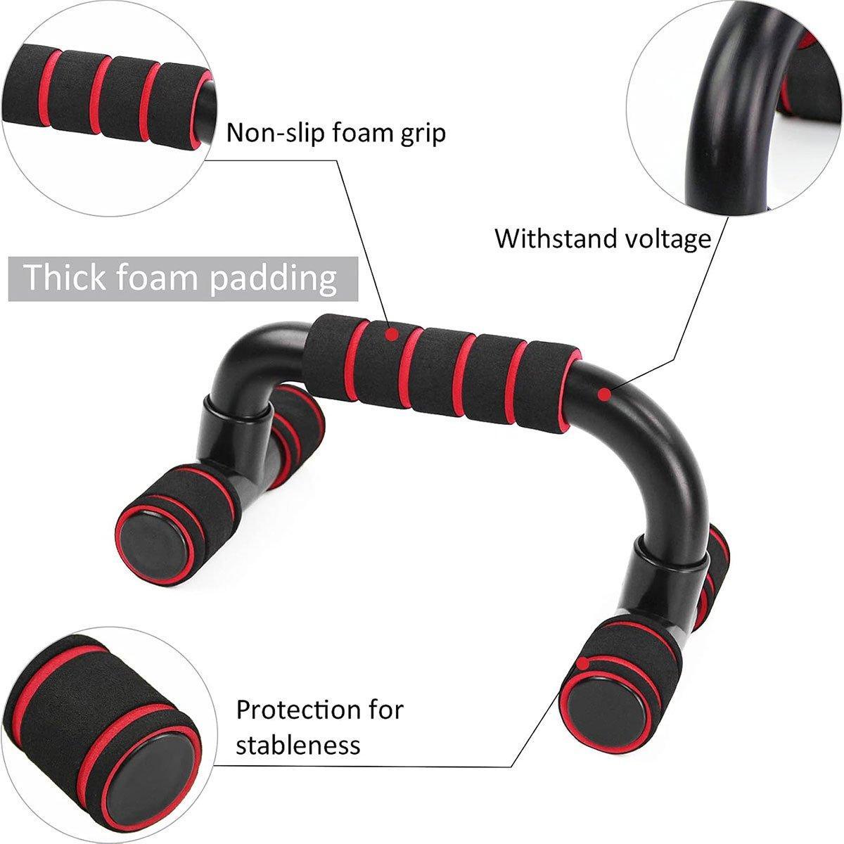 Ergonomic push up bars with non-slip foam grips for home fitness workouts — view 5