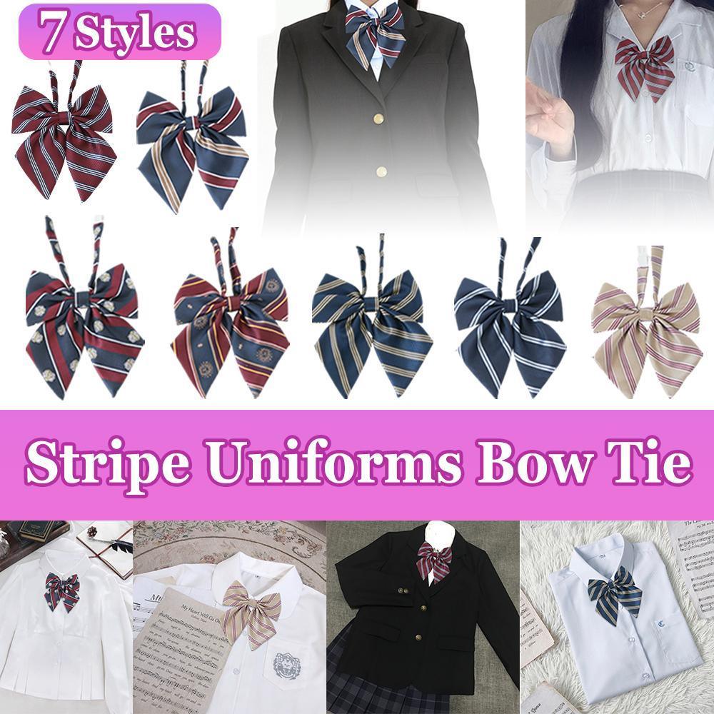 Checkered sailor style JK collar bow tie for women featuring an adjustable strap and fabric knot — view 4