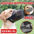 Adjustable mesh dog muzzle in black lightweight breathable mouth cover for safe pet grooming walking