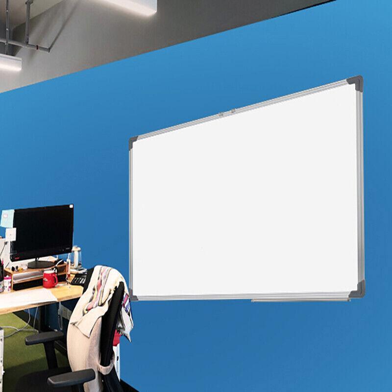 Portable magnetic dry erase whiteboard with aluminum frame marker tray and colorful eraser accessories — view 5