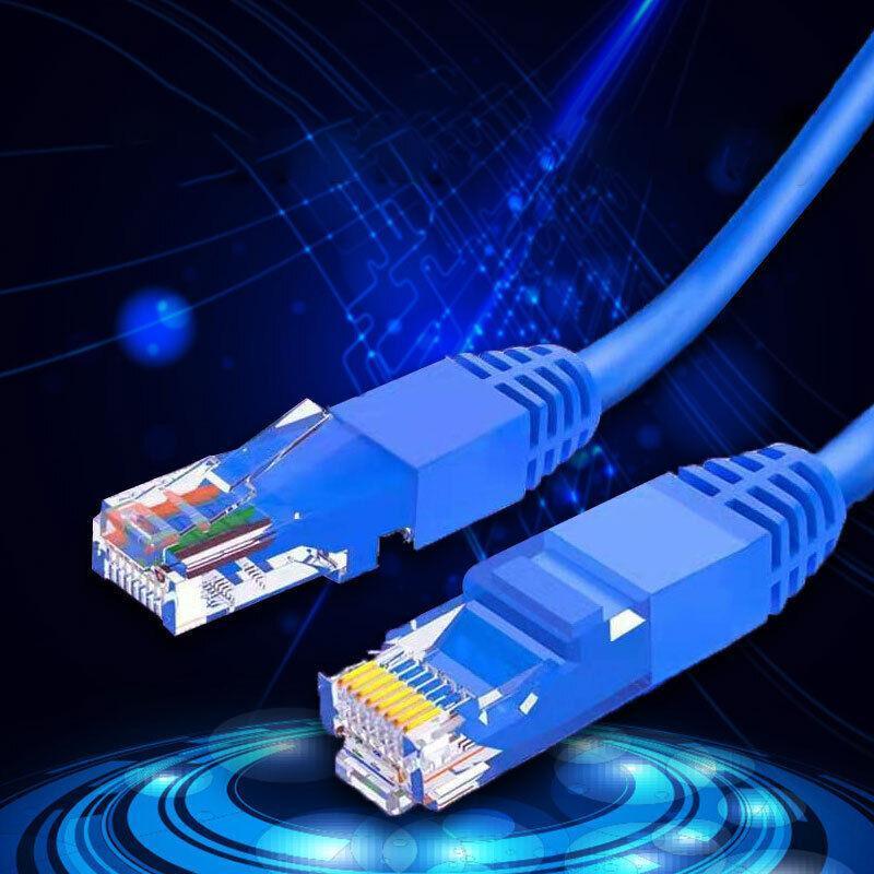 Cat6 Ethernet LAN network cable in blue with RJ45 connectors for high speed internet networking — view 3