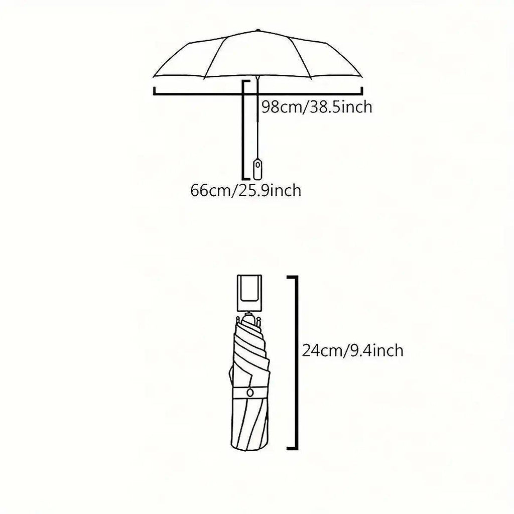 Folding Umbrella Triple Fold Sunshade Rainproof UV Protection Compact Umbrella