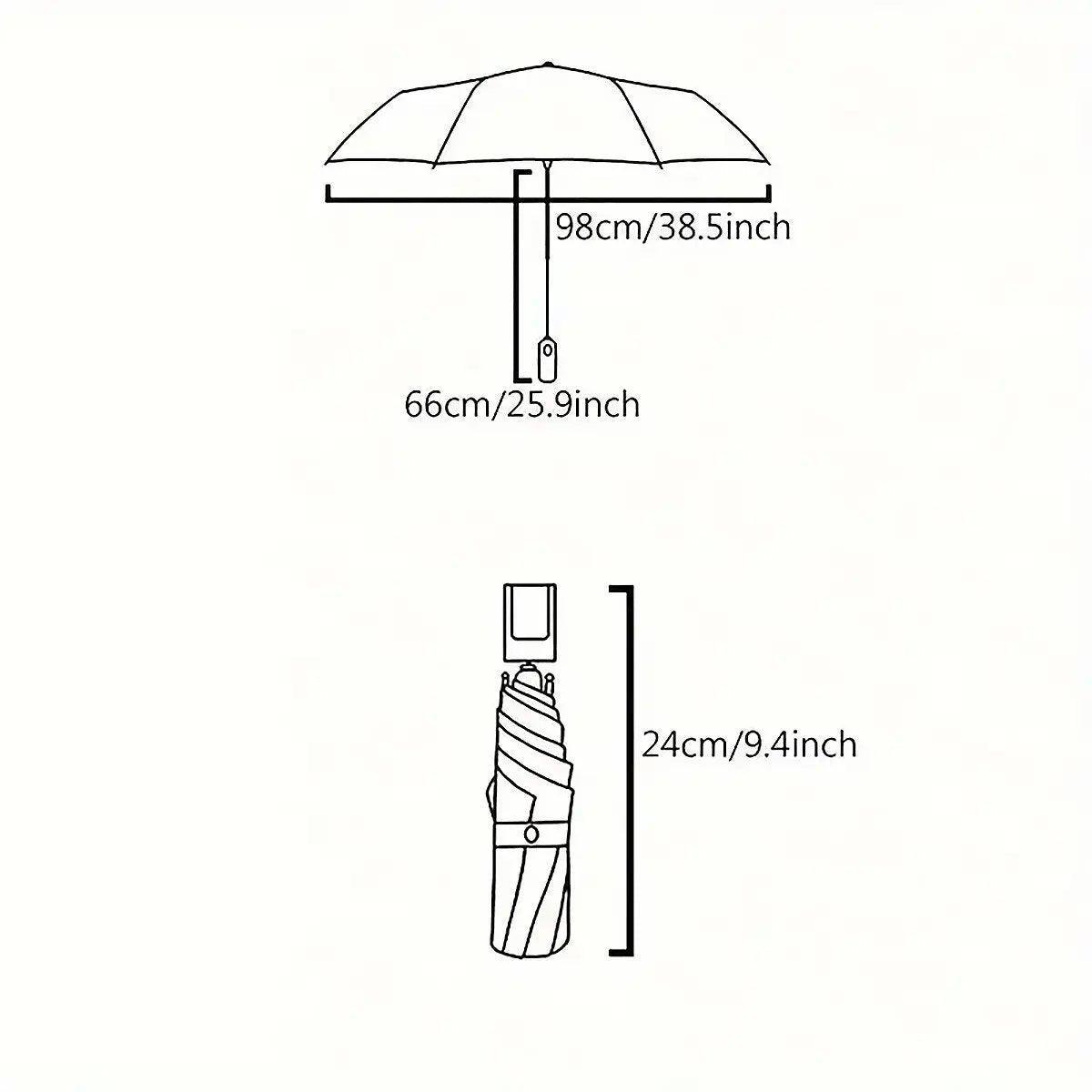 Folding Umbrella Triple Fold Sunshade Rainproof UV Protection Compact Umbrella