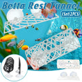 Silicone aquarium fish resting tunnel hideout for bettas and shrimp in black or white