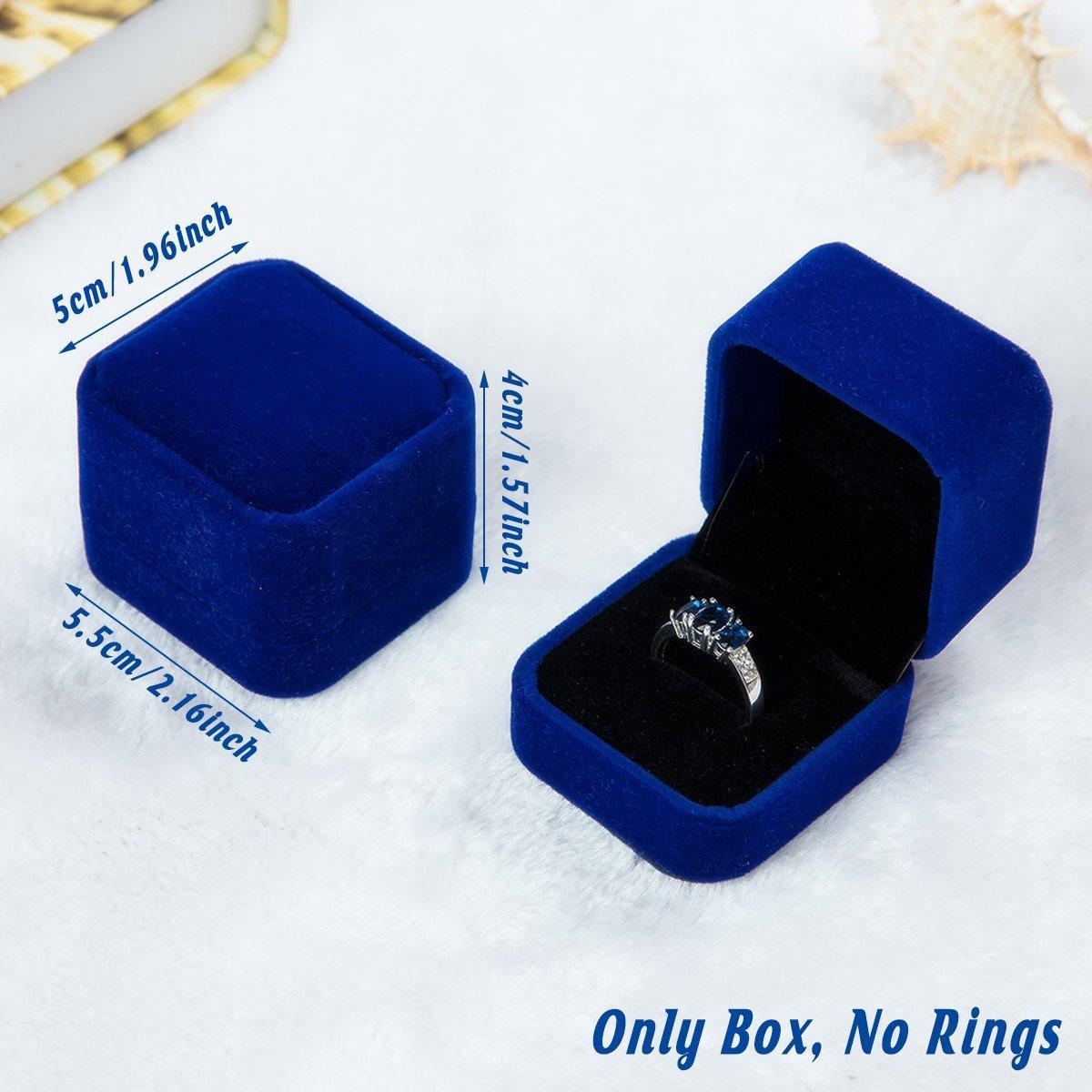 Ten piece soft flannel jewelry box set for rings and earrings in vibrant colors — view 3
