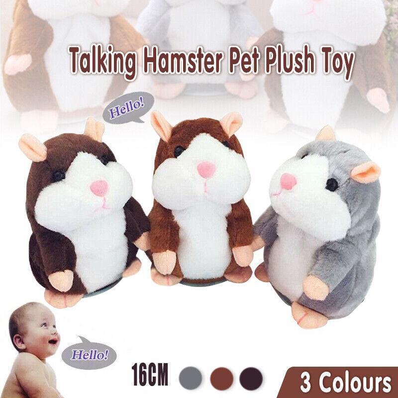 Fluffy interactive talking hamster plush toy nodding and mimicking voices for kids playtime