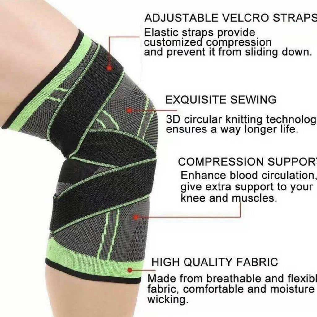 Orange breathable 3D compression knee brace support sleeve for sports and arthritis pain relief — view 5