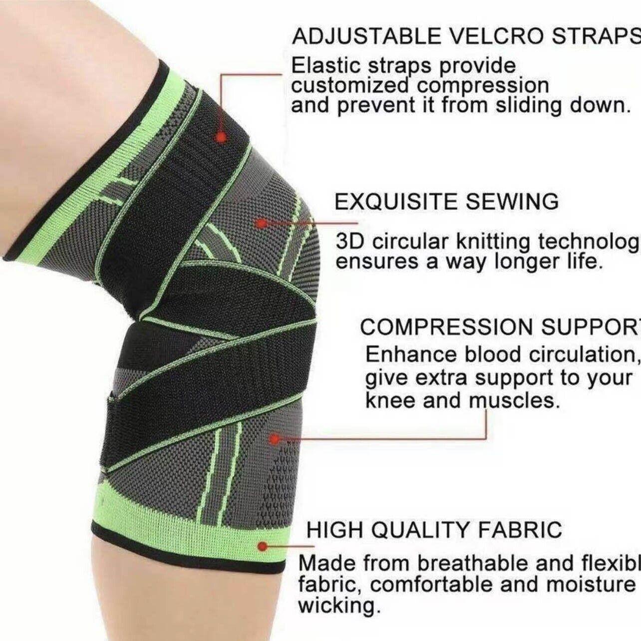 Orange breathable 3D compression knee brace support sleeve for sports and arthritis pain relief — view 5