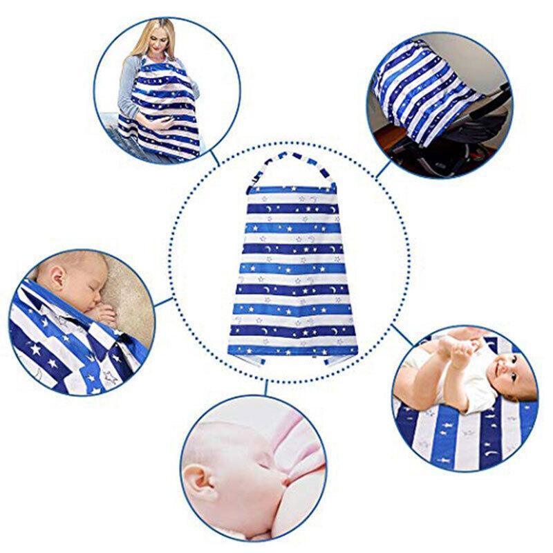 Multifunction breathable cotton nursing cover with rigid neckline and adjustable D-ring strap for private breastfeeding. — view 3