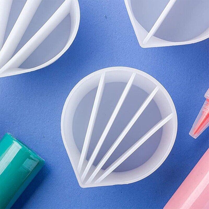 White silicone split pouring cup tool for acrylic paint and epoxy resin fluid art crafts — view 5