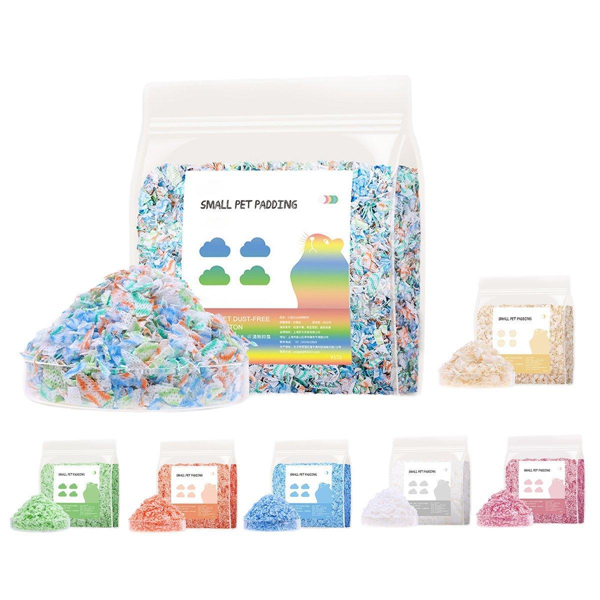 Premium spun cotton hamster bedding in vibrant colors for clean and cozy small pet habitats — view 2