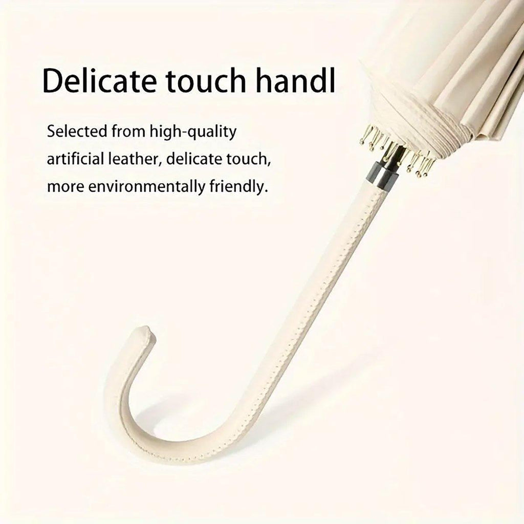 Large 16-bone automatic umbrella with long ergonomic handle and waterproof UPF50+ dual-use canopy. — view 5