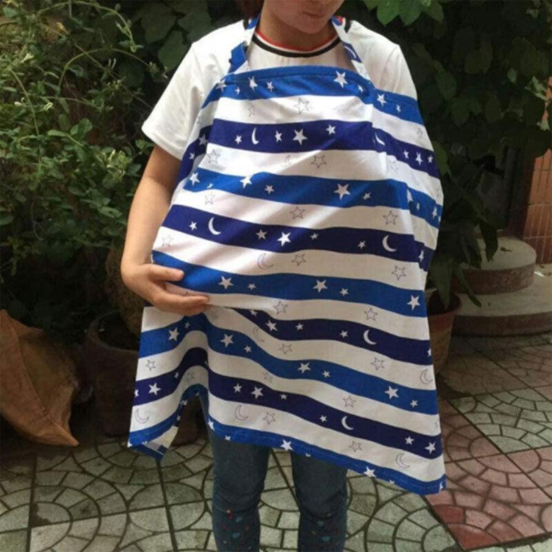 Multifunction breathable cotton nursing cover with rigid neckline and adjustable D-ring strap for private breastfeeding. — view 4
