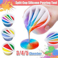 White silicone split pouring cup tool for acrylic paint and epoxy resin fluid art crafts