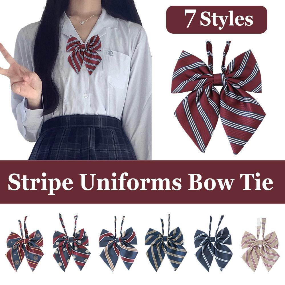 Checkered sailor style JK collar bow tie for women featuring an adjustable strap and fabric knot