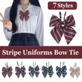 Checkered sailor style JK collar bow tie for women featuring an adjustable strap and fabric knot