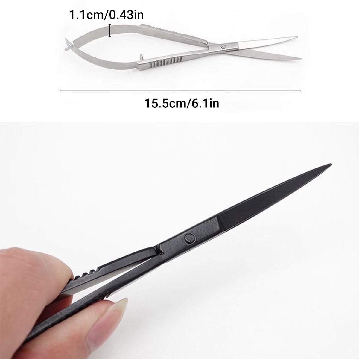 Aquarium plant scissors in stainless steel with straight or elbow blades and ergonomic spring handles — view 3