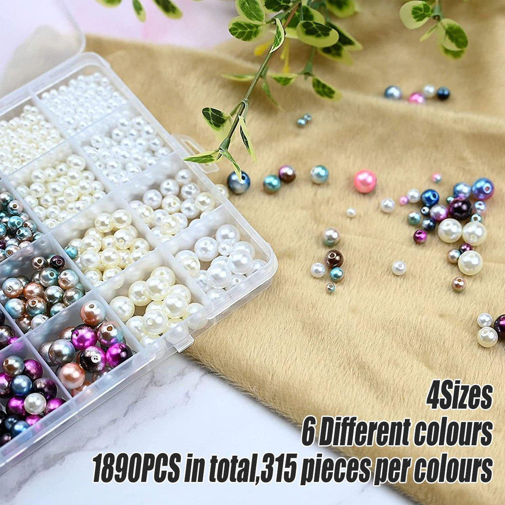 1890 piece colorful mermaid faded pearl bead set for DIY jewelry making and crafts — view 4