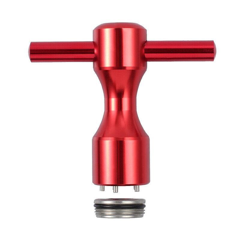 Custom golf putter weights set with red aircraft aluminum wrench and stainless steel adjustment tools — view 2