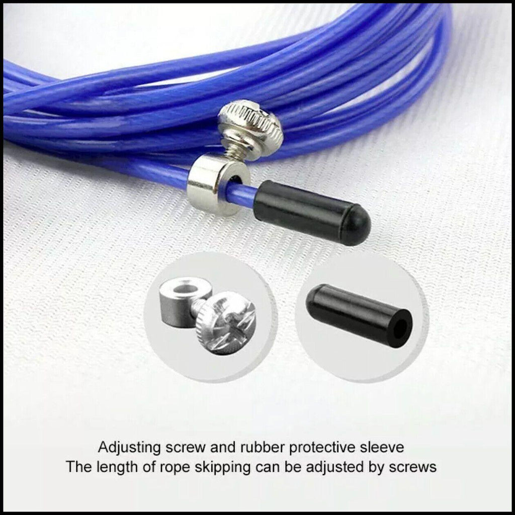 High speed steel adjustable jump rope with comfortable memory foam handles for cardio fitness and boxing — view 5