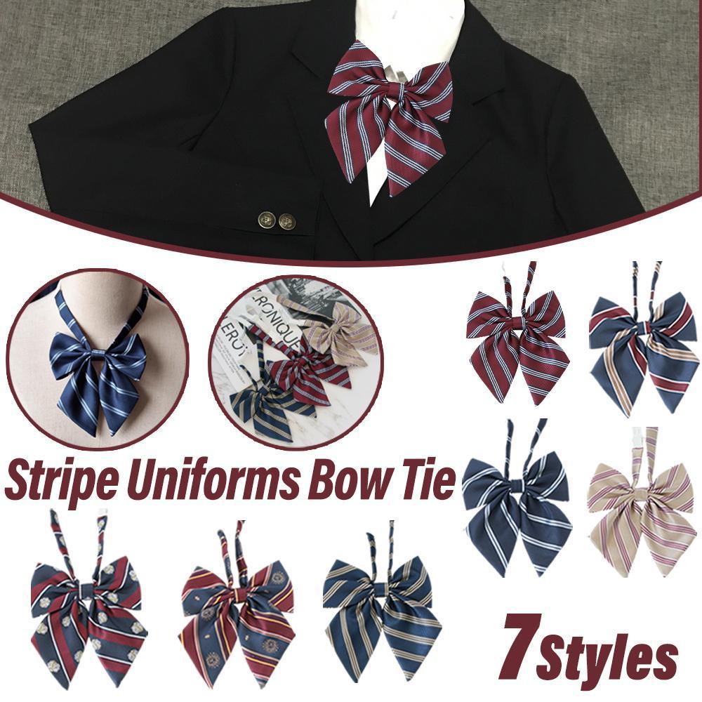 Checkered sailor style JK collar bow tie for women featuring an adjustable strap and fabric knot — view 3