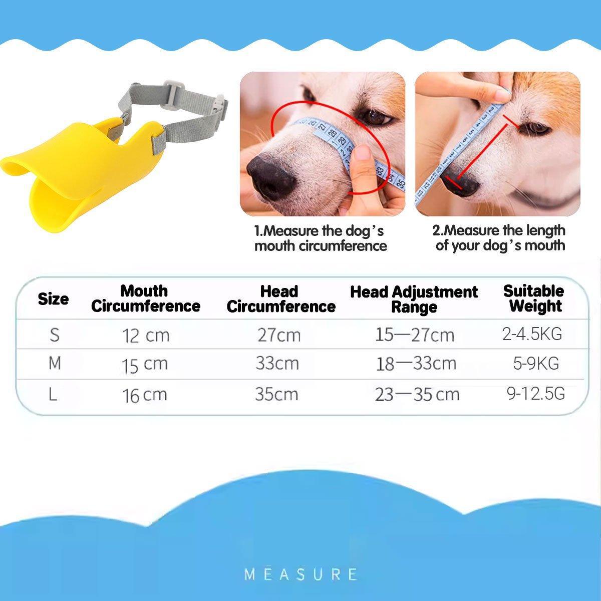 Yellow silicone duck bill dog muzzle with adjustable strap for safe pet training and bite control — view 3