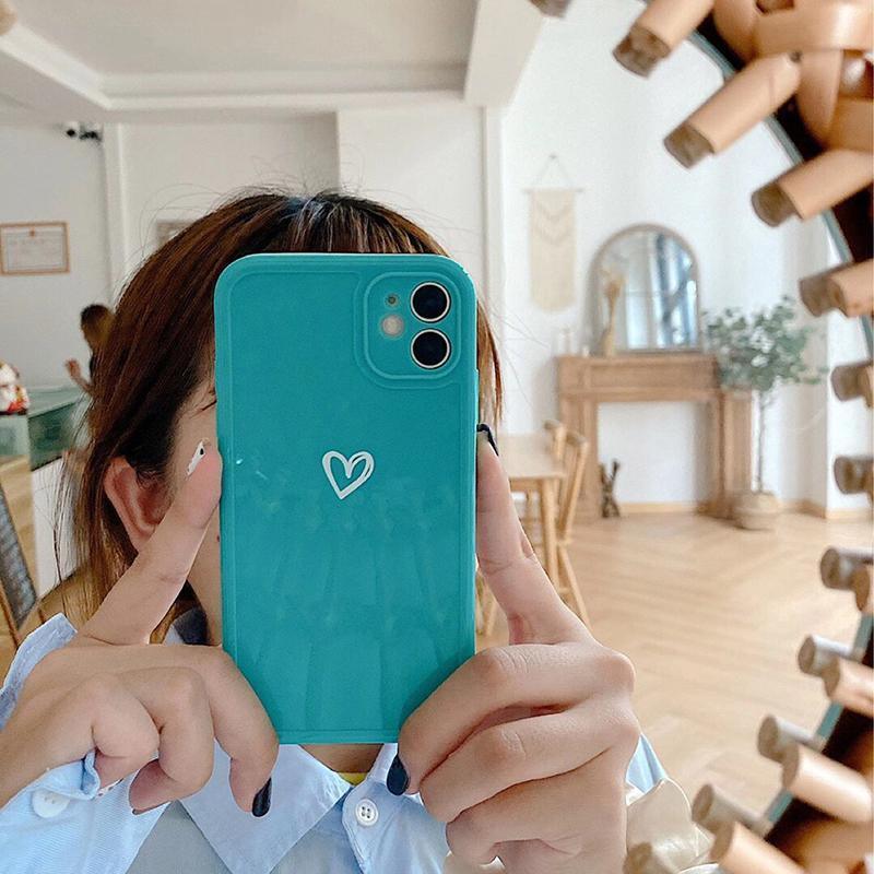 Pink phone case with cute heart pattern slim shockproof TPU material for daily protection — view 4