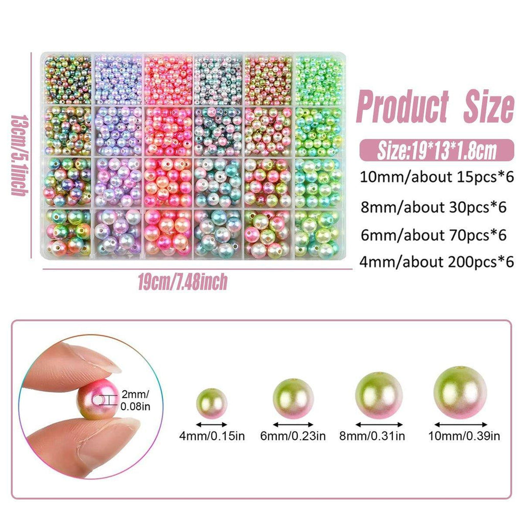 1890 piece colorful mermaid faded pearl bead set for DIY jewelry making and crafts — view 3