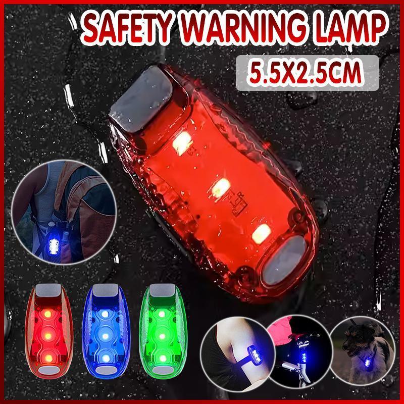 LED clip-on safety light in bright red for bicycle helmet and running gear visibility
