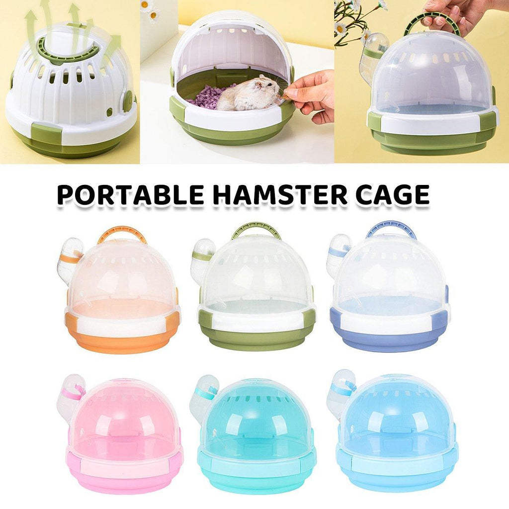 UFO portable hamster carrier in lightweight durable plastic featuring a clear panoramic window and ventilation holes