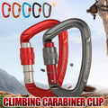 25KN heavy-duty aluminum locking rock climbing carabiner clip with screwgate D-ring design