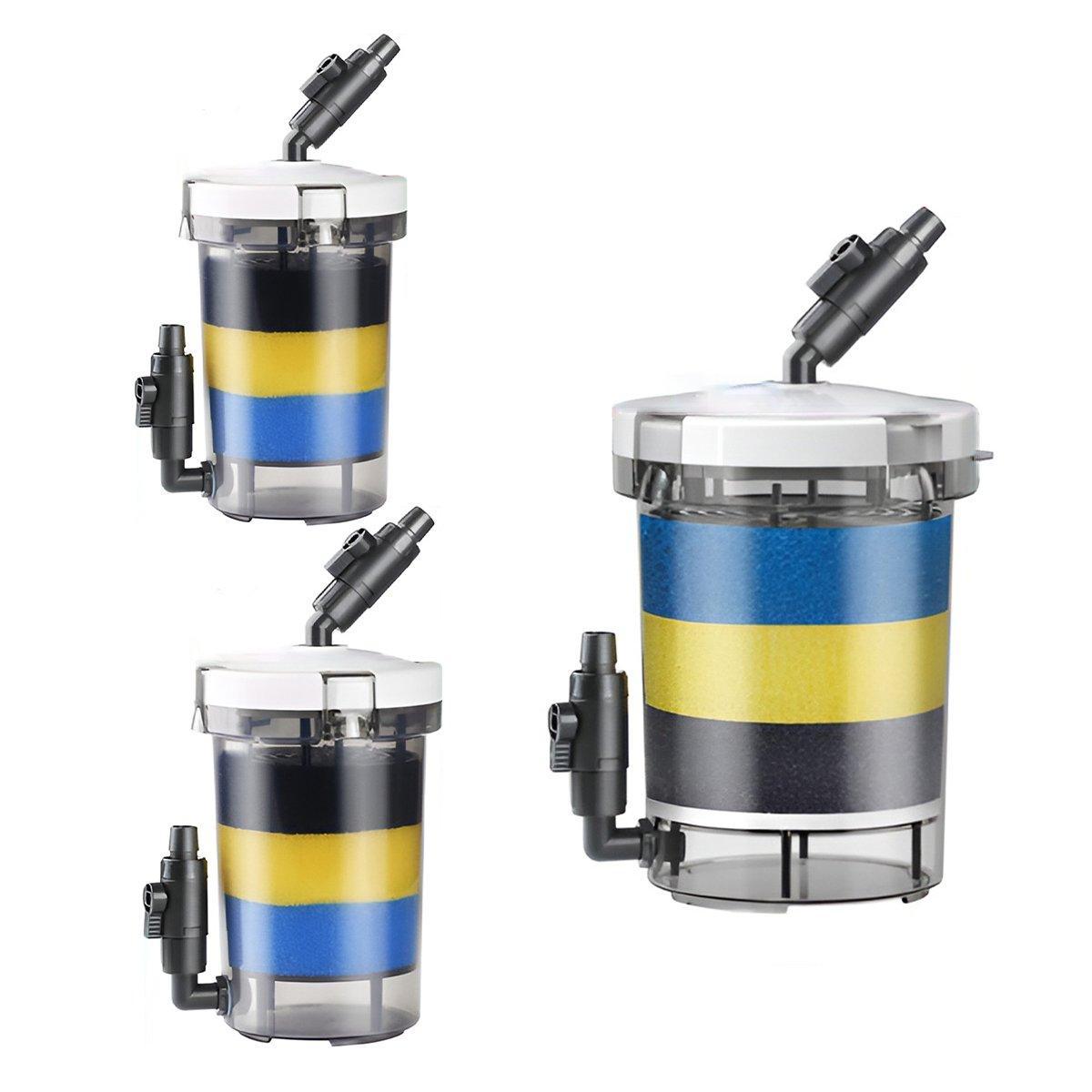 External aquarium filter clear bucket system with multi-colored sponge filtration layers for fish tanks — view 2