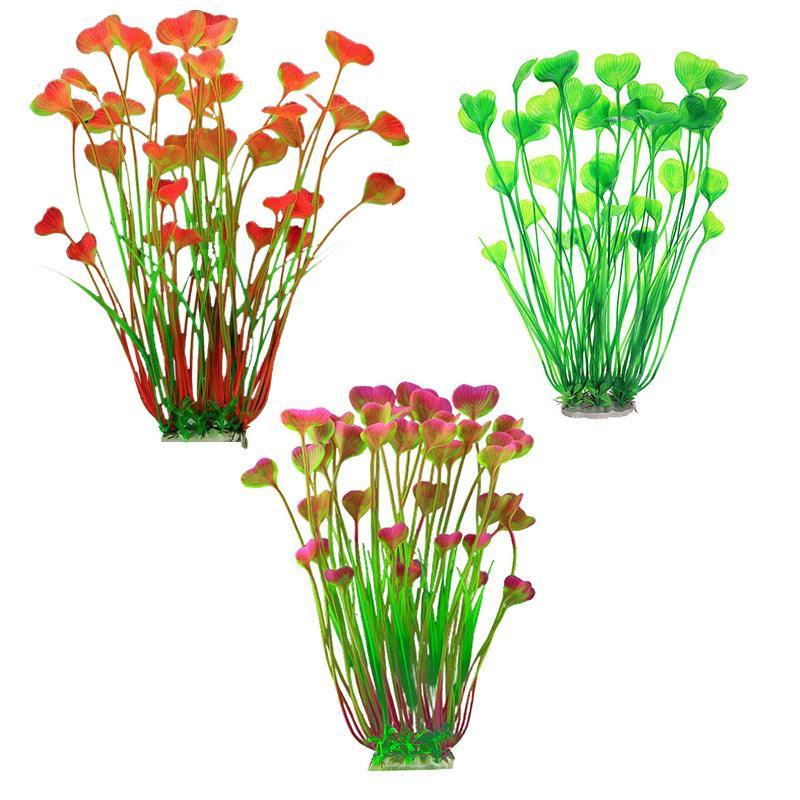 40cm artificial water plant for aquarium decoration available in vibrant pink green and red colors — view 2