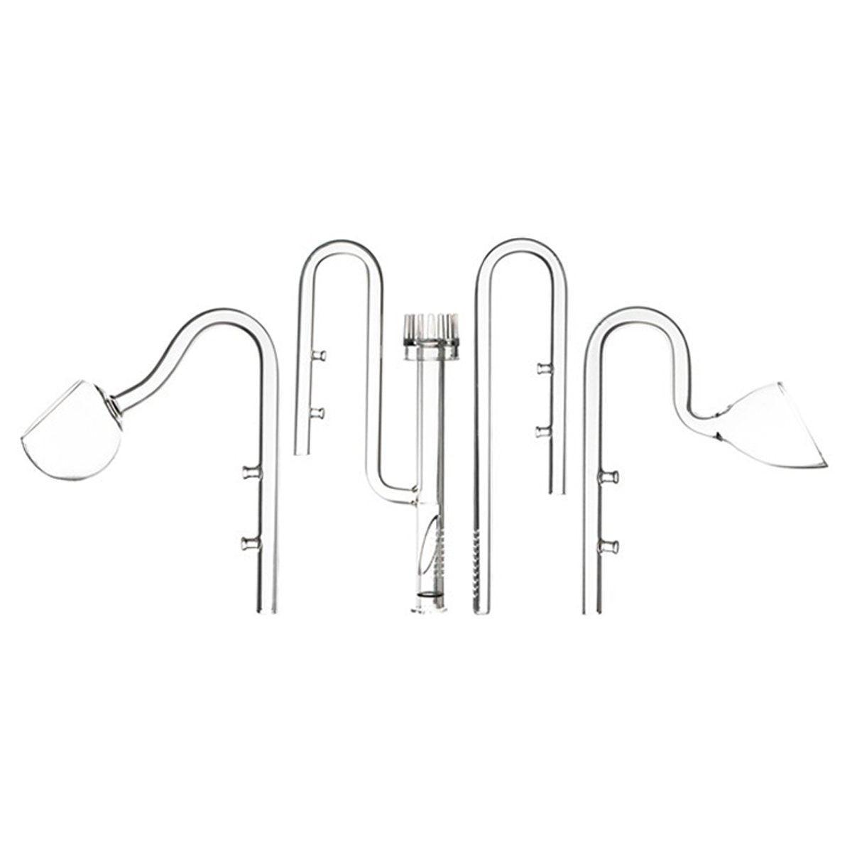 Transparent glass aquarium filter inlet and outlet pipes with oil film remover and plant holder — view 2