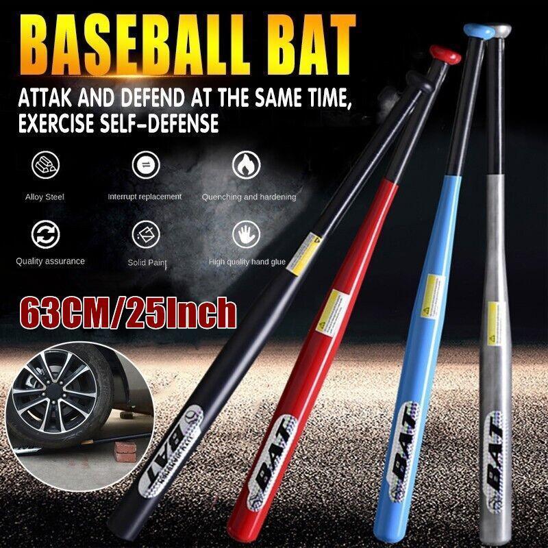 25-inch alloy steel baseball bat with anti-slip rubber grip available in four vibrant colors